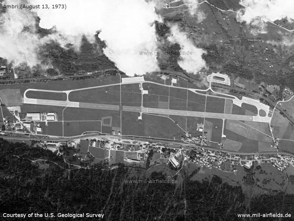 Aerial image Ambri Airfield, Switzerland, 1973