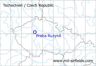 Map with location of Praha Ruzyně Airport, Czech Republic