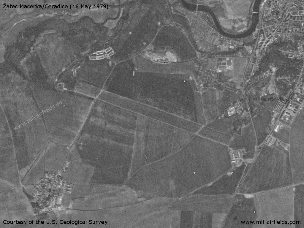 Žatec Macerka Airfield, Germany, on a US satellite image 1979