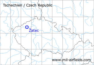 Map with location of Žatec Air Base, Czech Republic