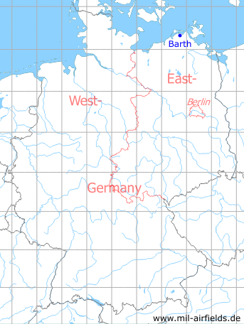 Karte mit Lage Barth, DDR