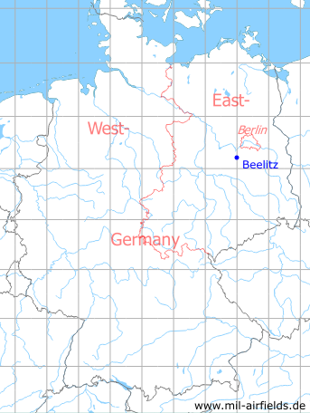 Karte mit Lage Beelitz, DDR