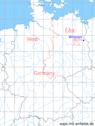Karte mit Lage Wriezen, DDR