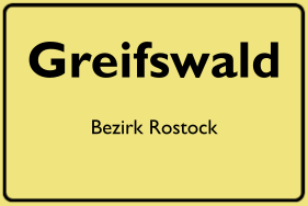 Ortsschild Greifswald, DDR