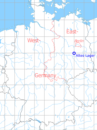 Map with location of Jüterbog Altes Lager Air Base
