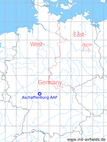 Karte mit Lage Aschaffenburg Army Airfield AAF
