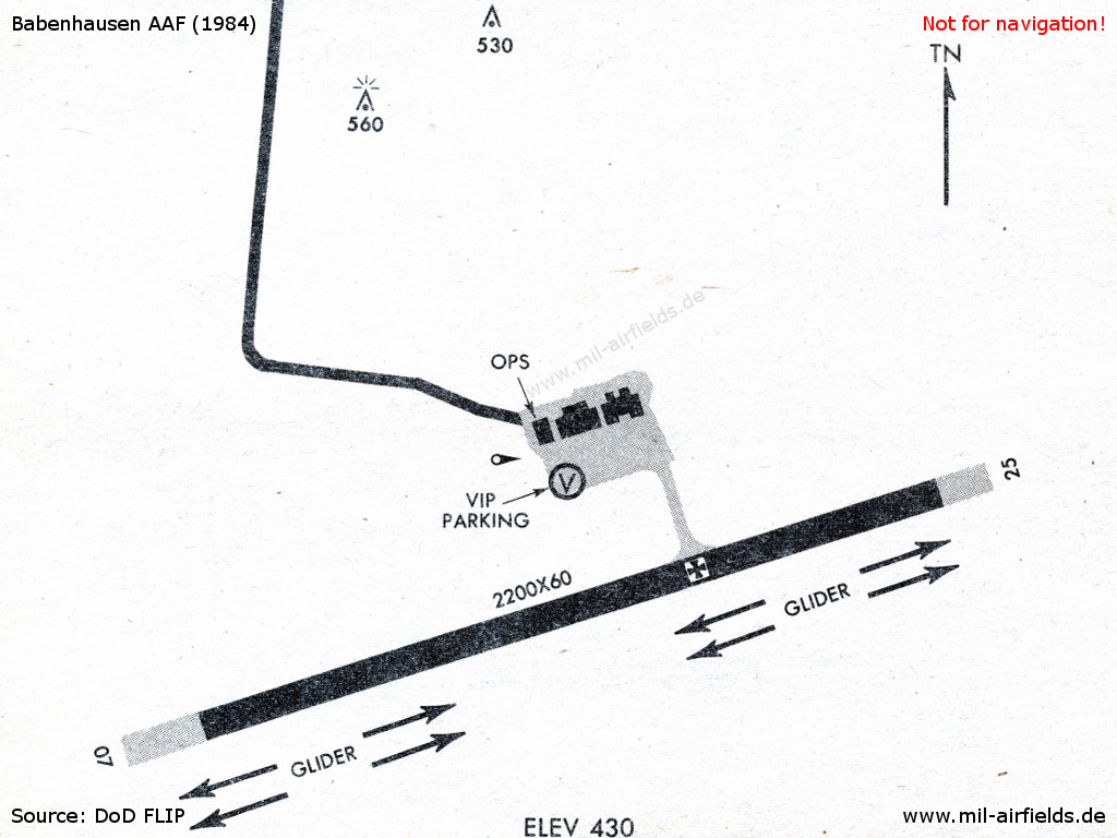 Map of Babenhausen Army Airfield in 1984