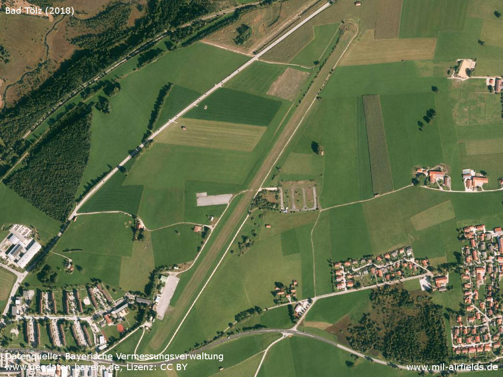 Aerial image Bad Tölz airfield, Germany 2018