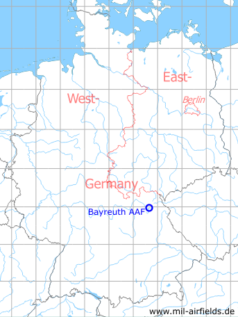Karte mit Lage Flugplatz US Army Bayreuth