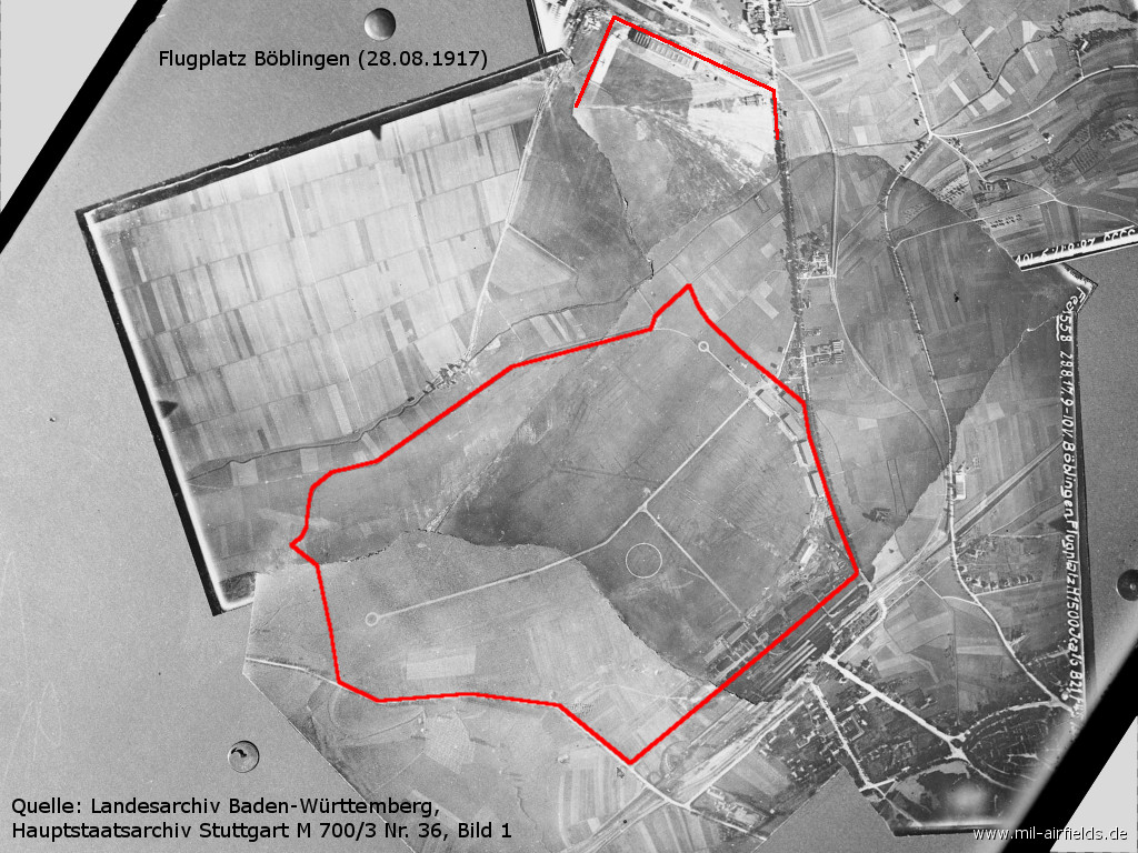 Aerial image of Böblingen and Sindelfingen airfield 1917