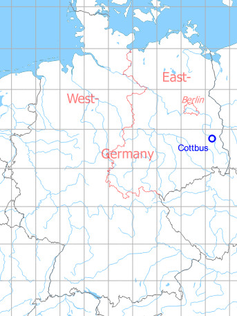 Map with location of Cottbus Air Base