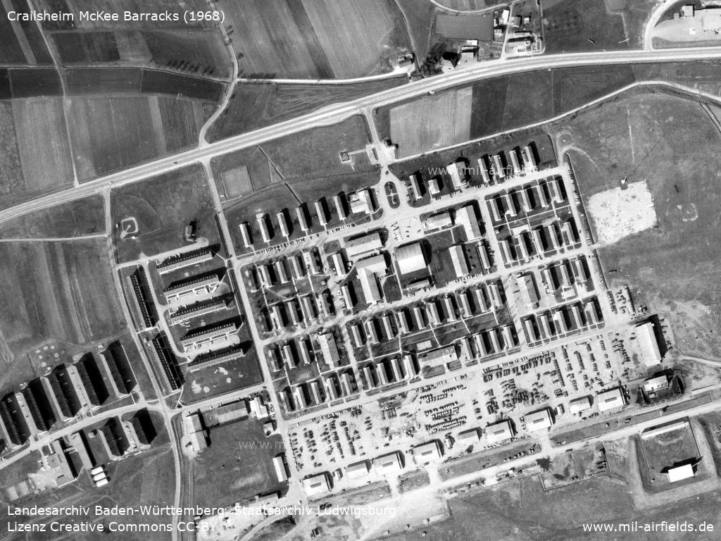 Luftbild McKee Barracks in Crailsheim 1968