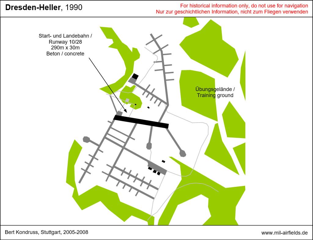 Map with Dresden Heller helipad