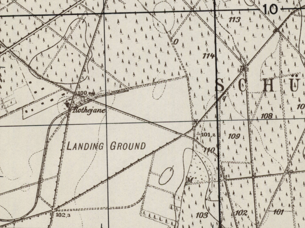 Flugplatz Eilenburg auf einer Karte 1951