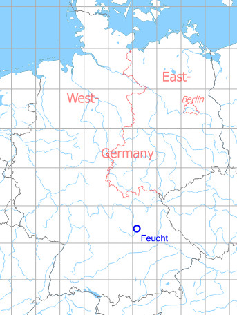 Map with location of Feucht Army Airfield AAF, Germany