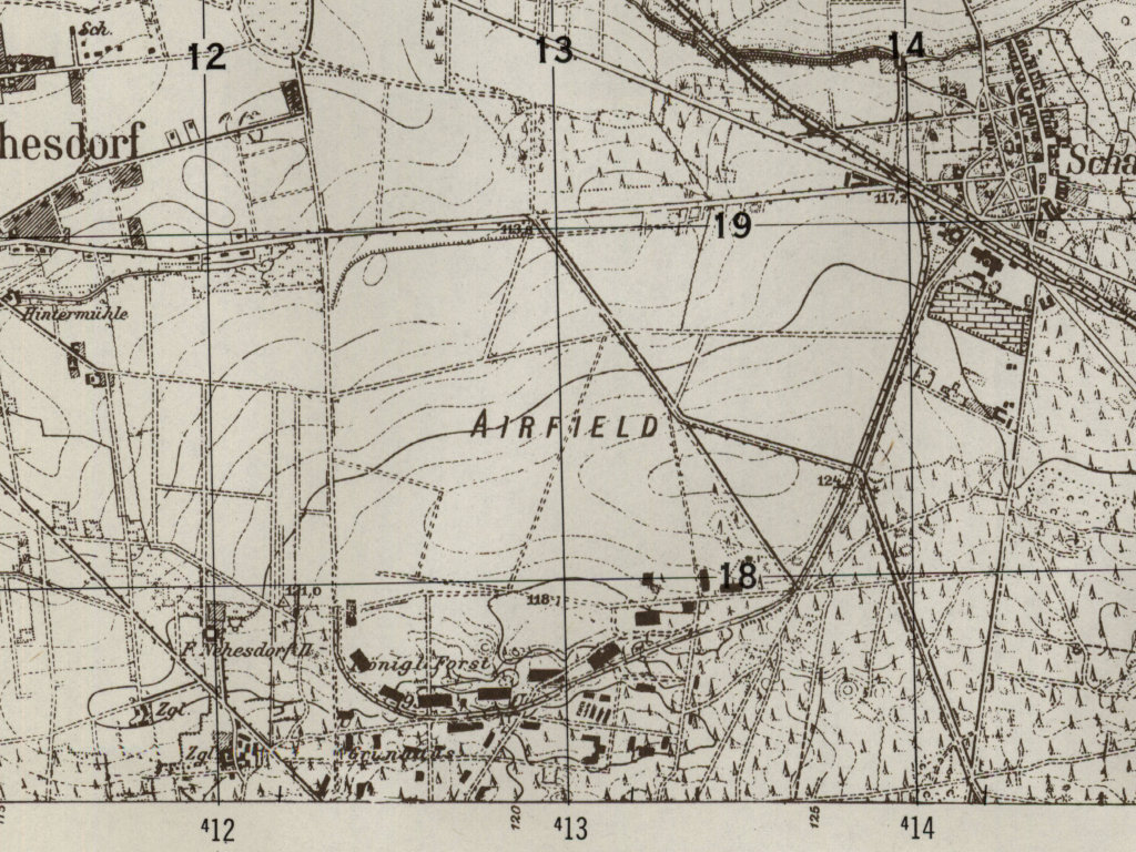 Karte ehemaliger Fliegerhorst Finsterwalde