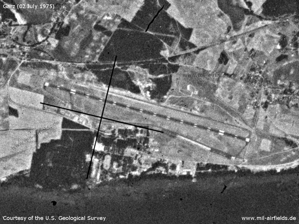 Flugplatz Garz / Heringsdorf auf einem Satellitenbild 1975