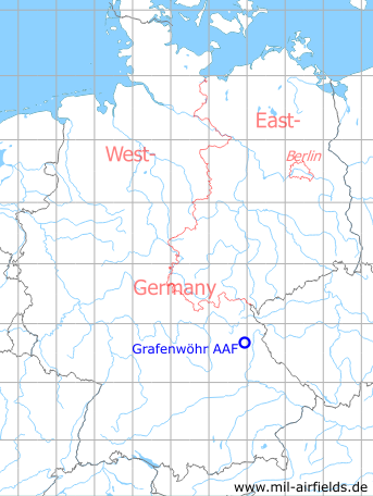Map with location of Grafenwöhr Army Air Field, Germany