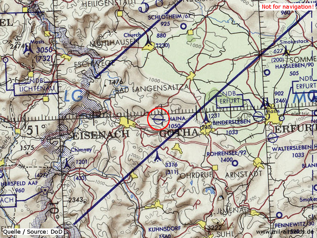 Haina Airfield on a US map 1972