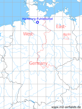 Map with location of Karte Hamburg-Fuhlsbüttel airport, Germany