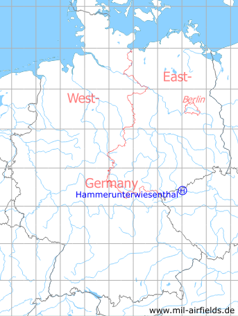 Karte mit Lage NVA-Hubschrauber<wbr>lande<wbr>platz 1017 Hammerunterwiesenthal