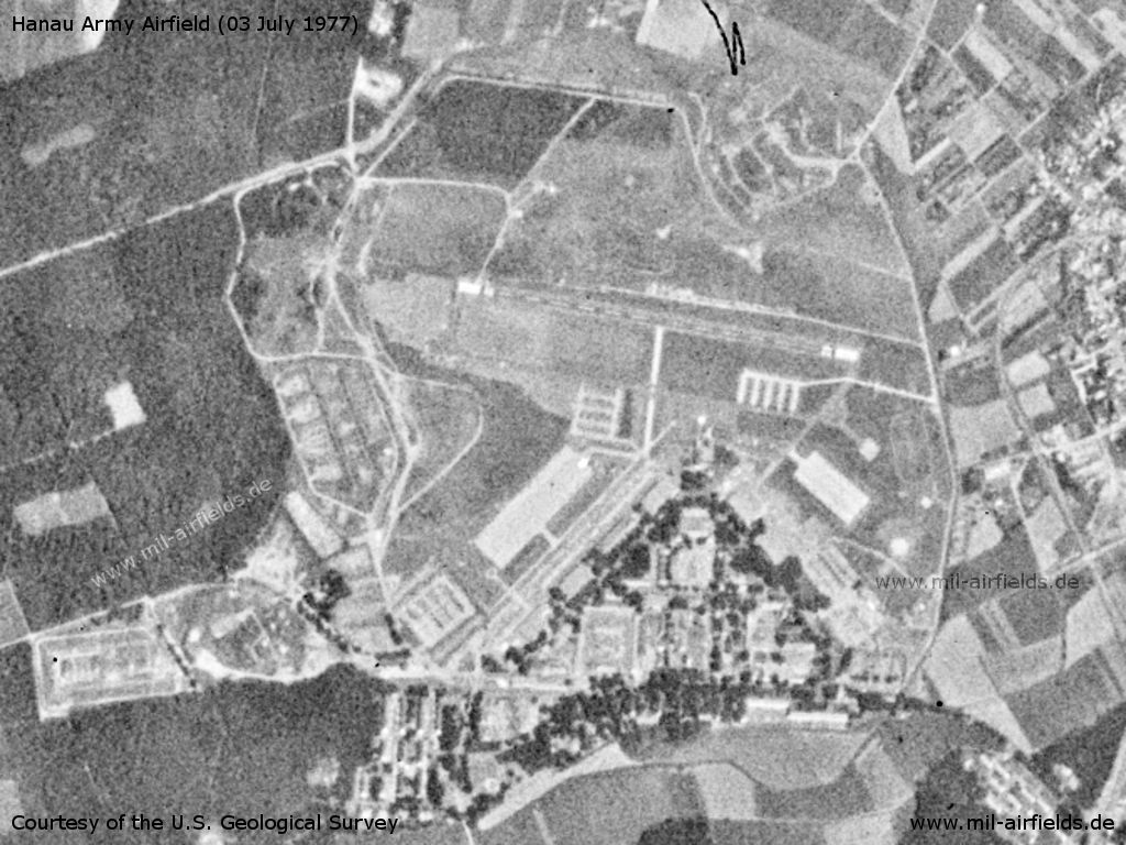 Hanau Army Air Field AAF, Germany, on a satellite image 1977