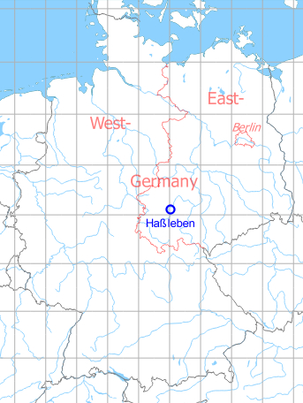 Map with location of Hassleben airfield, Germany