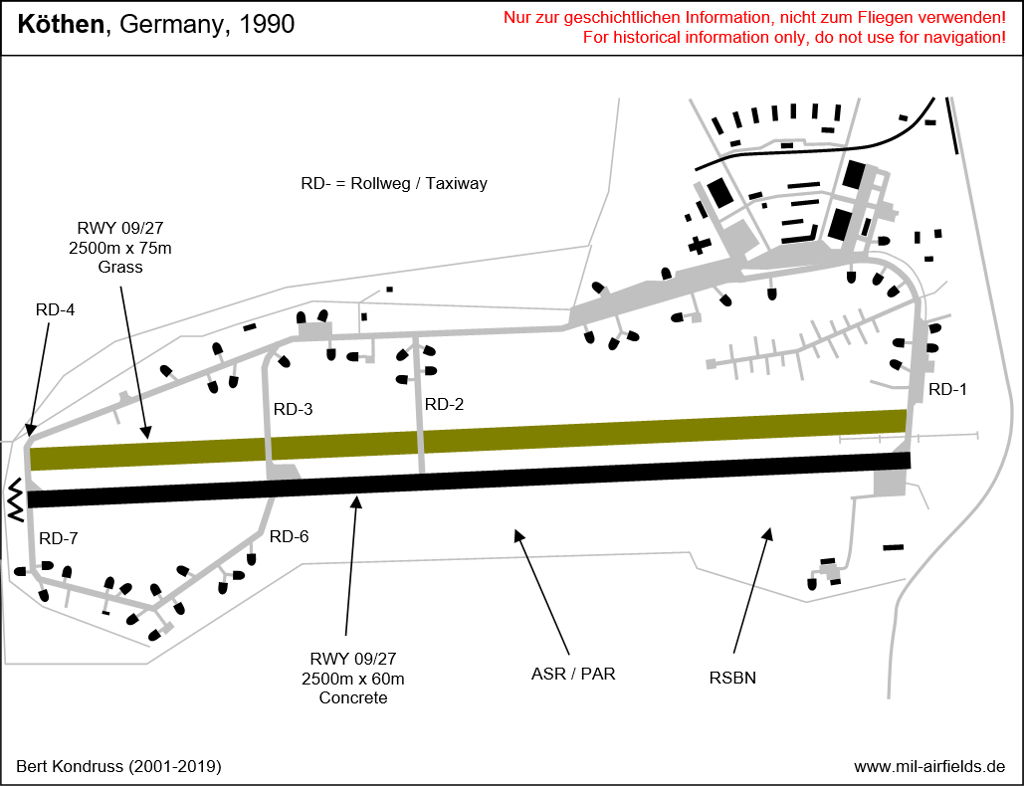 Map of Köthen Airfield, Germany
