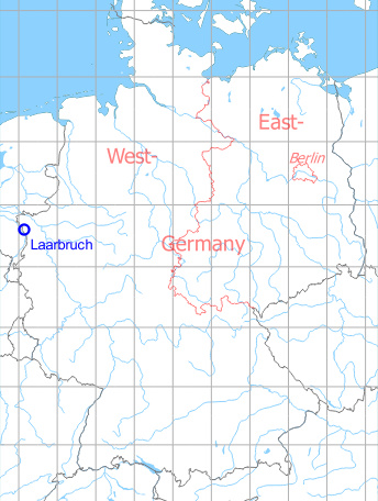 Map with location of Laarbruch Air Base, Germany