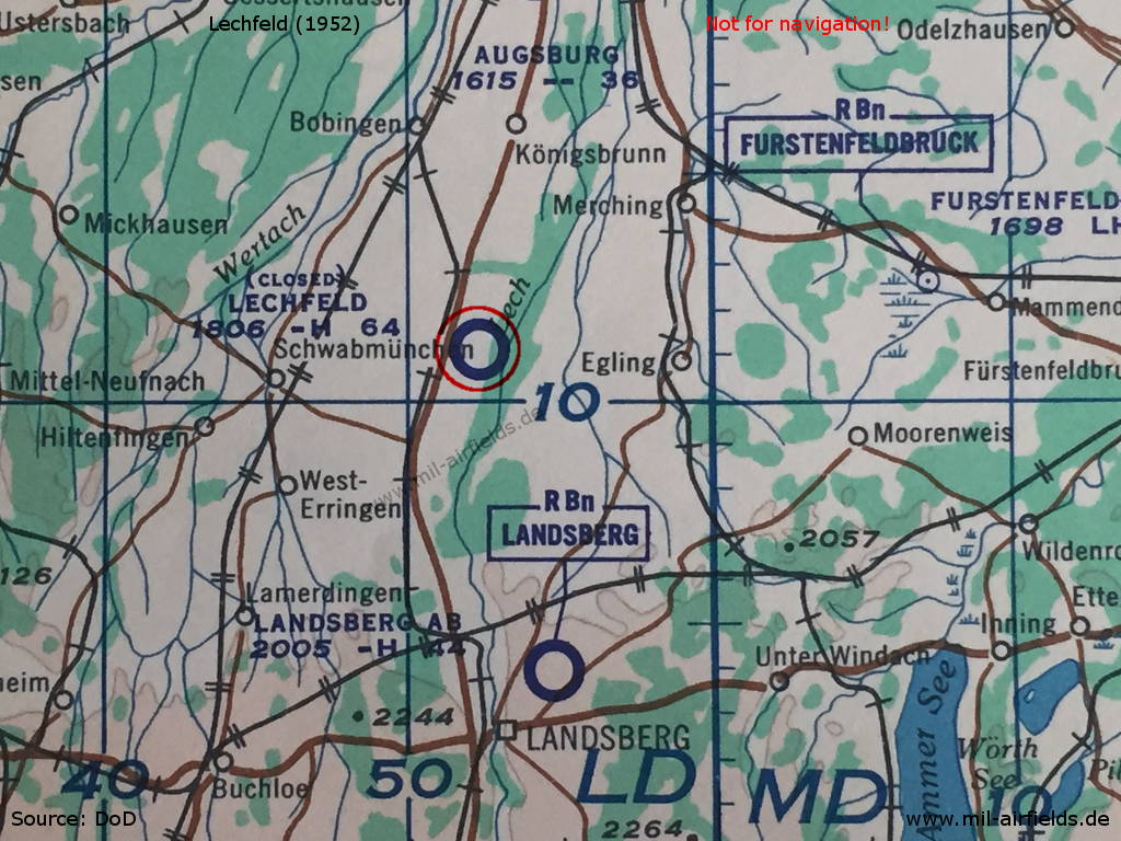 Map Lechfeld airfield 1952