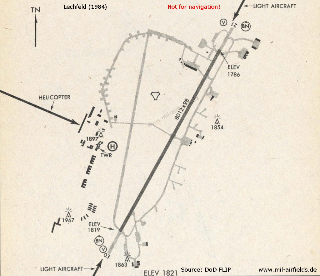 Karte Flugplatz Lechfeld 1984