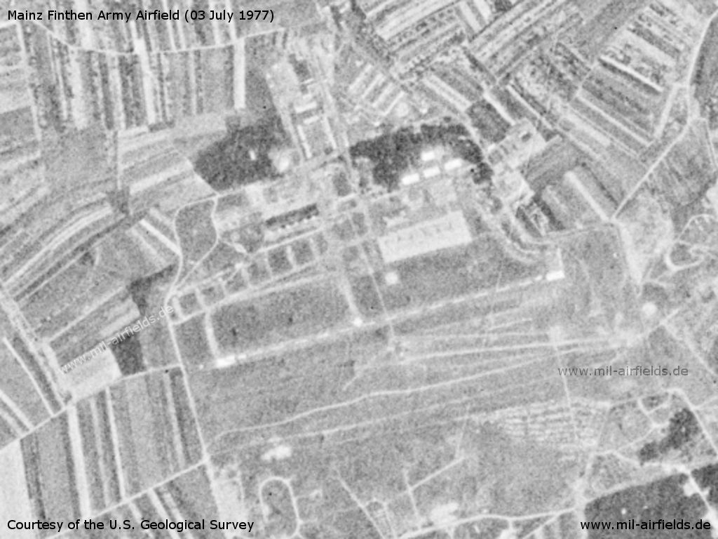 Mainz Finthen Army Airfield AAF, Germany, on a US satellite image 1977