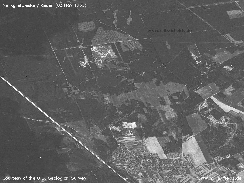 Markgrafpieske anti-aircraft missile site, East Germany, on a US satellite image 1967