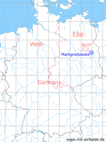 Map with location of Markgrafpieske Helipad 3110, Germany