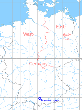 Map with location of Memmingen Air Base, Germany