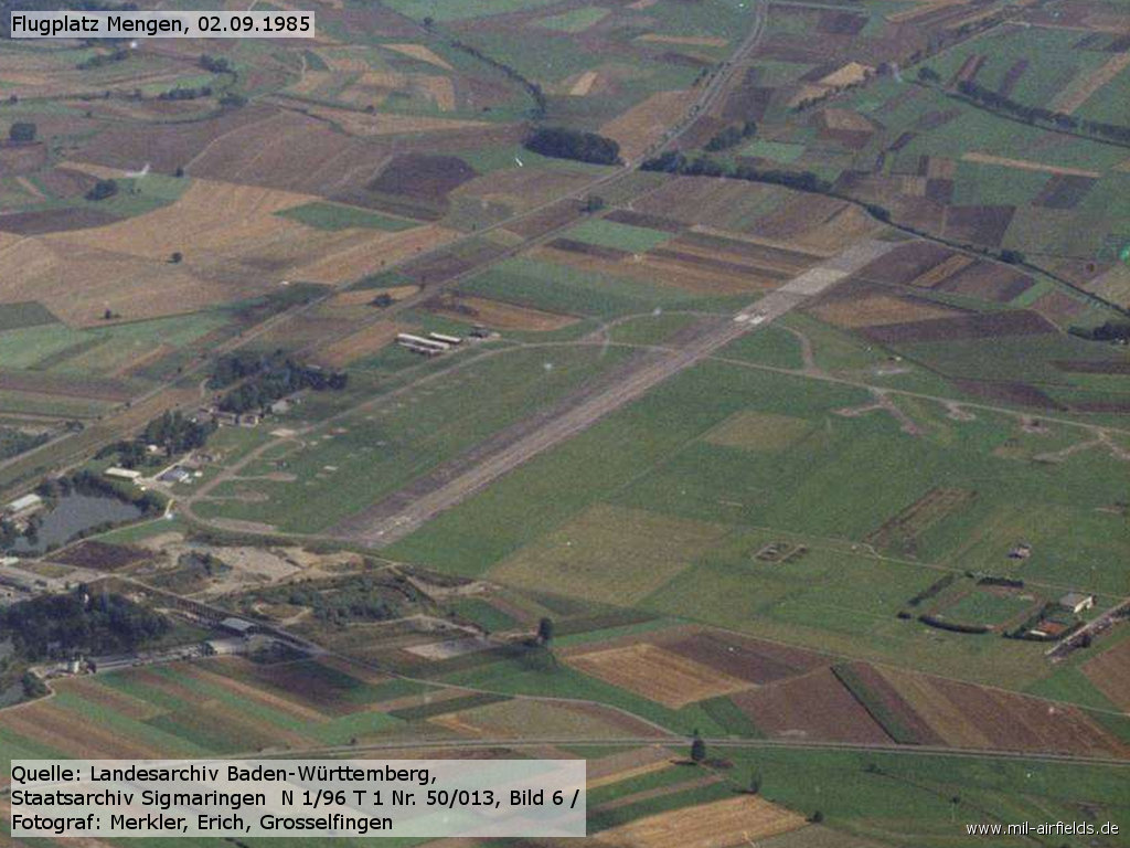 Aerial picture of Mengen airfield in 1985