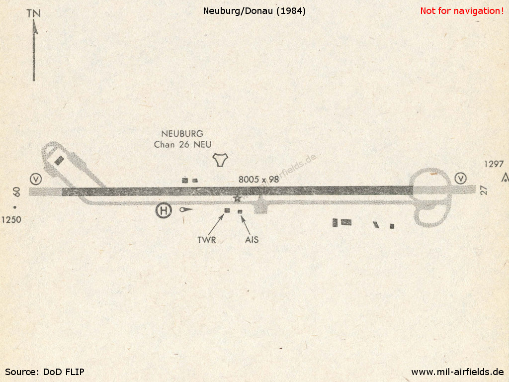 Karte Flugplatz Neuburg 1984
