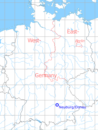 Map with location of Neuburg/Donau Air Base, Germany