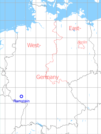 Map with location of Ramstein Air Base