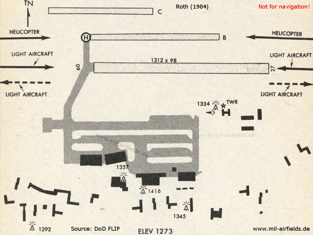 Karte Heeresflugplatz Roth 1984