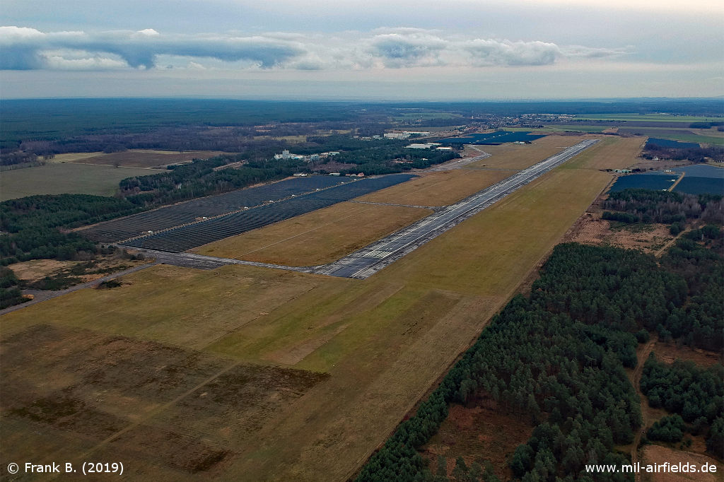 Aerial view Rothenburg airfield, Germany, 2019