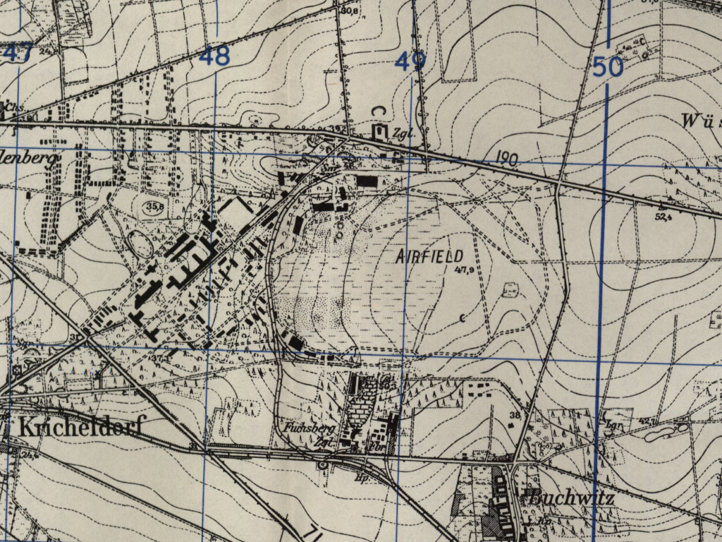Salzwedel air base on a US map 1951