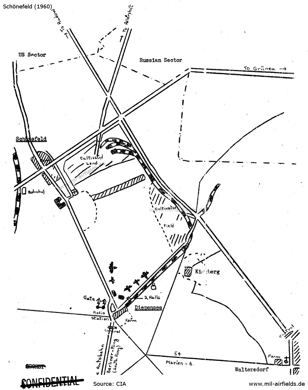 Sketch of the airfield from 1947