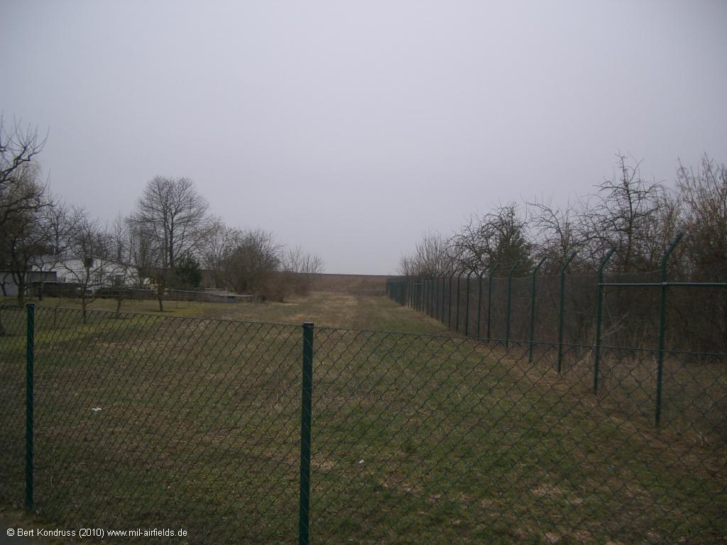 View towards the former threshold 25R of Berlin Schoenefeld Airport, Germany