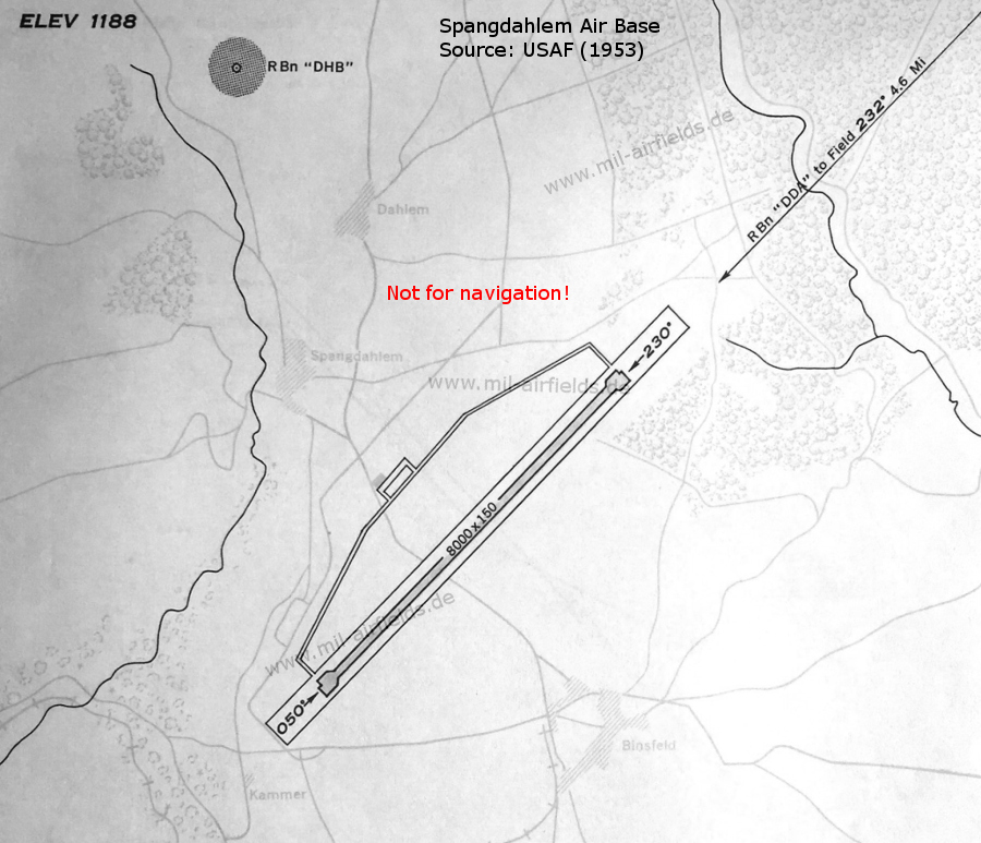 Karte Spangdahlem Air Base 1953