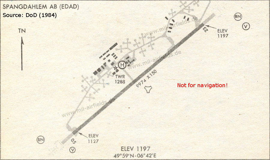 Karte Flugplatz Spangdahlem 1984