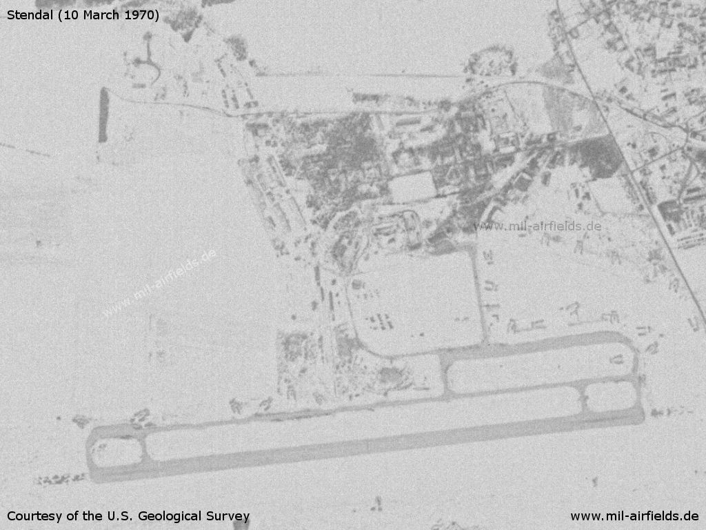 Soviet Stendal Air Base on a satellite image from 1970