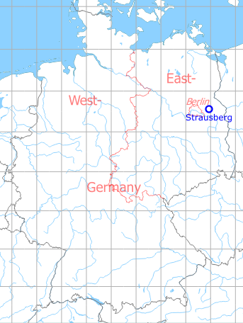 Map with location of Strausberg Airfield, Germany