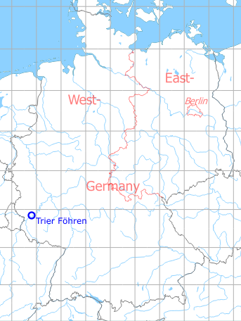 Map with location of Trier Föhren Airfield, Germany