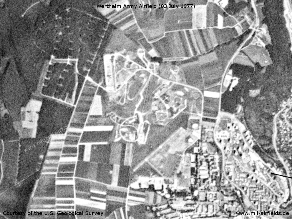 Wertheim Army Airfield, Germany, on a US satellite image 1977